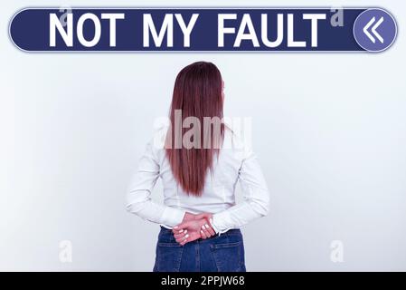 Inspiration montrant le signe pas ma faute. Photo conceptuelle pour faire des excuses pour éviter d'être accusé pour une erreur Banque D'Images