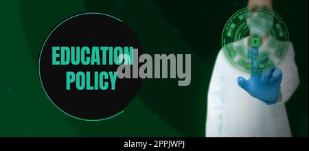 Politique de formation sur l'écriture manuscrite. Le domaine d'étude Business Showcase qui traite des méthodes d'enseignement et d'apprentissage Banque D'Images