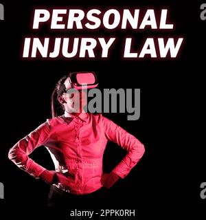 Affiche textuelle indiquant la loi sur les blessures corporelles. Le concept commercial est blessé ou blessé dans l'environnement de travail Banque D'Images