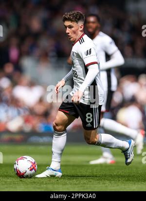 Harry Wilson de Fulham en action pendant le match de la Premier League à Craven Cottage, Londres. Date de la photo: Samedi 22 avril 2023. Banque D'Images