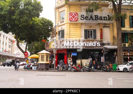 Restaurant de restauration rapide à Hanoi, Vietnam Banque D'Images