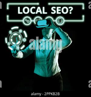 Affichage conceptuel Seo local. Photo conceptuelle incroyablement efficace façon de commercialiser votre entreprise proche en ligne Banque D'Images