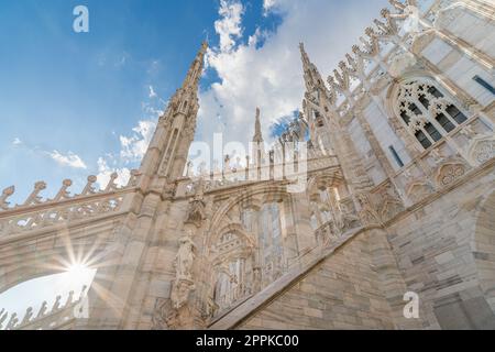 Terrasses de la cathédrale Duomo, terrazze del Duomo à Milan, Italie Banque D'Images
