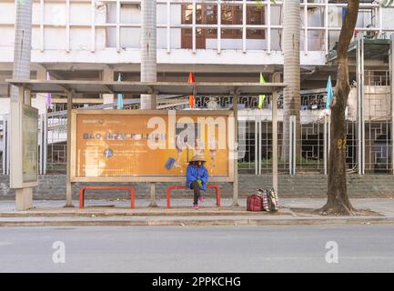 Arrêt de bus à Hanoi, Vietnam Banque D'Images