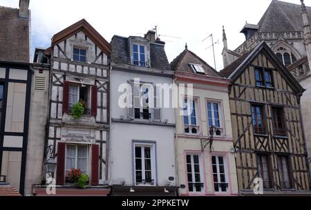 Fachwerkhaeuser dans Troyes Banque D'Images