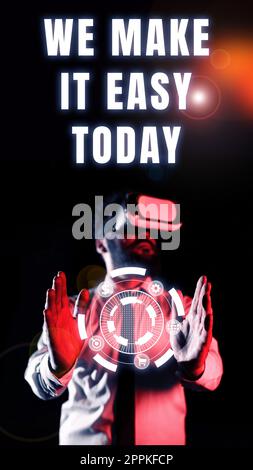 La présentation des légendes de texte nous facilite la tâche aujourd'hui. Les solutions d'offre de photos conceptuelles permettent de trouver plus facilement des idées de travail Banque D'Images