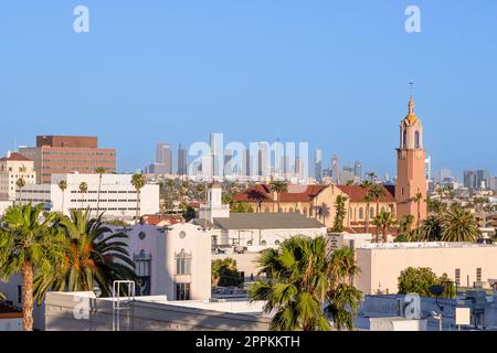 Sunset Light Los Angeles Aerial View Cityscape Banque D'Images