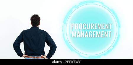 Écriture affichant le texte gestion des achats. Achat de photos conceptuelles de produits et services de sources externes Banque D'Images