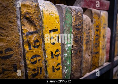 Ancienne compagnie d'impression avec des pierres d'impression Banque D'Images