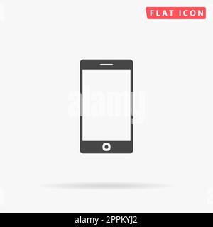 Smartphone. Symbole noir plat simple avec ombre sur fond blanc. Pictogramme d'illustration vectorielle Banque D'Images