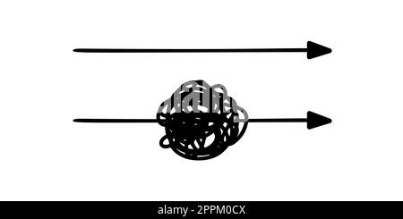 Chemin facile et complexe. Illustration vectorielle. Illustration de Vecteur