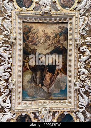 Plafond peint dans le Palais des Doges à Venise Banque D'Images