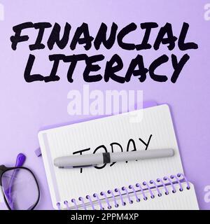 Inspiration montrant Sign Financial Literacy. Idée d'entreprise comprendre et connaître le fonctionnement de l'argent Banque D'Images