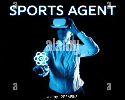 Agent sportif d'affichage conceptuel. Business idée personne gère le recrutement pour recruter les meilleurs joueurs de sport pour une équipe Banque D'Images