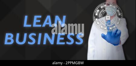Affichage conceptuel Lean Business. Amélioration conceptuelle de la réduction des déchets sans sacrifier la productivité Banque D'Images