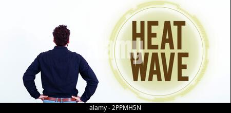 Texte montrant la vague de chaleur de l'inspiration. Mot écrit sur une période prolongée de temps anormalement chaud Banque D'Images