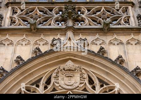 Façade décorative de la cathédrale Saint-Pierre-et-Paul, Brno, République tchèque Banque D'Images