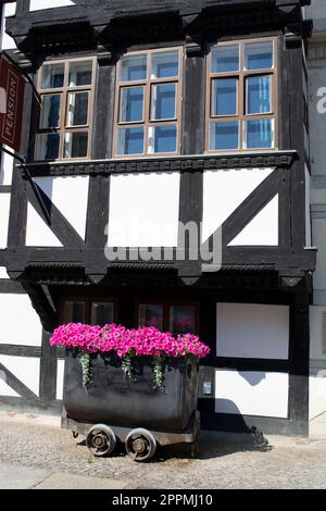 Idylle dans la vieille ville de Quedlinburg, Allemagne Banque D'Images