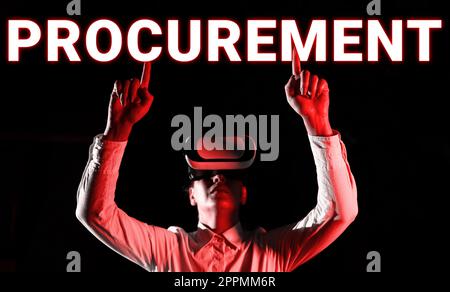 Inspiration montrant Sign Procurement. Concept signifiant achat d'équipement et de fournitures Banque D'Images