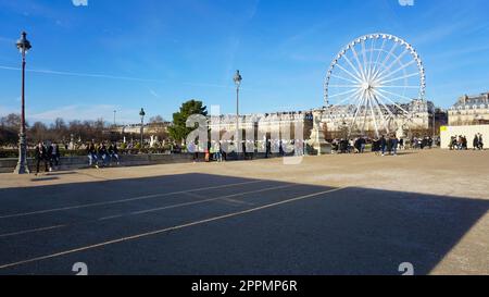 Grande roue Roue de Paris sur la Place de la Concorde de jardin des Tuileries à Paris, France Banque D'Images