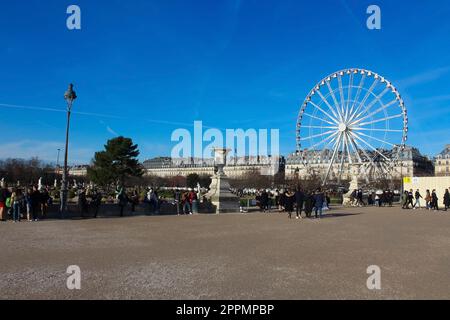 Grande roue Roue de Paris sur la Place de la Concorde de jardin des Tuileries à Paris, France Banque D'Images