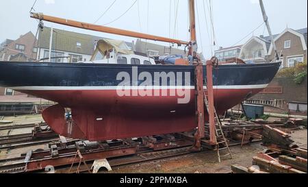 Visiter la ville d'Urk dans un mobil-home. Banque D'Images