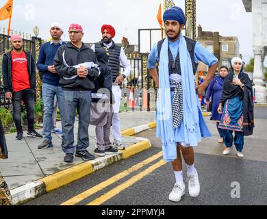 Gravesend, Kent, Royaume-Uni. Célébrations annuelles de Vaisakhi dans le centre-ville. 15th avril 2023. Banque D'Images