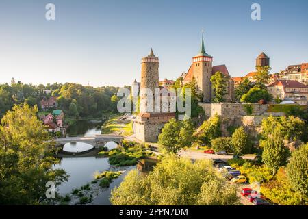 BAUTZEN, ALLEMAGNE - AOÛT 23 : paysage urbain de Bautzen, Allemagne sur 23 août. Bautzen est une ville au sommet d'une colline dans l'est de la Saxe. Photo prise de Banque D'Images