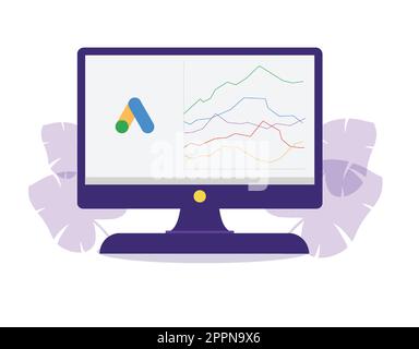 illustrations analytiques de google ads Illustration de Vecteur