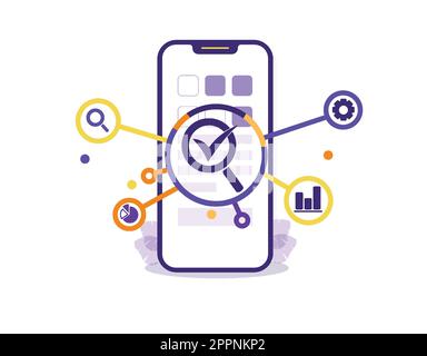 assurance qualité conception plate Illustration de Vecteur