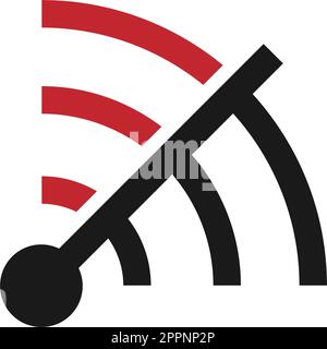 Signal défectueux, modèle d'icône de coupure de signal Illustration de Vecteur