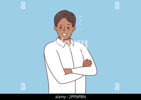 Portrait d'un homme d'affaires souriant qui se sent confiant Illustration de Vecteur