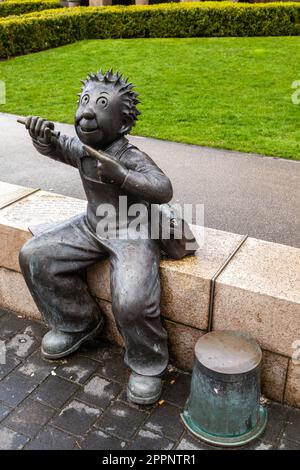 Statue de DC Thomson personnage comique Oor Wullie à Dundee en Écosse Banque D'Images