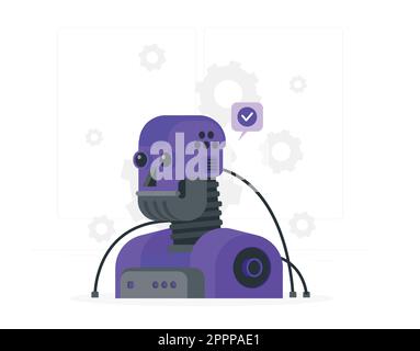 Illustration plate du vecteur de face du robot Illustration de Vecteur