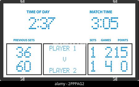 Icône du tableau de bord de tennis Illustration de Vecteur