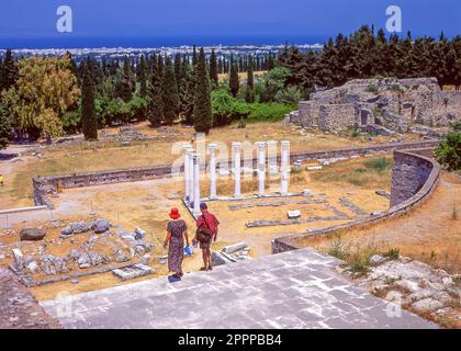 La ruine de l'Asclépieion, Kos (COS), le Dodécanèse, le sud de la mer Égée, la Grèce Banque D'Images