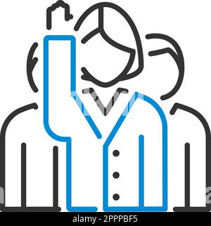 Femme avec hommes derrière l'icône de vote Illustration de Vecteur