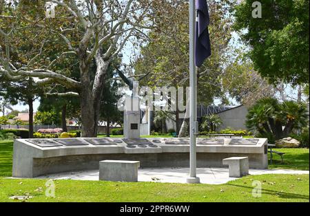 FOUNTAIN VALLEY, CALIFORNIE - 18 avril 2023 : Veterans Memorial à Veterans Park au Civic Center. Banque D'Images