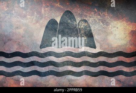 Drapeau rétro des peuples maltais Gozitans avec texture grunge. drapeau représentant le groupe ethnique ou la culture, autorités régionales. pas de mât. Conception plane Banque D'Images