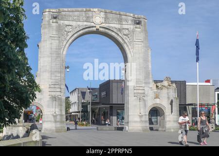 Le pont du souvenir de Christchurch, en Nouvelle-Zélande, est dédié aux personnes tuées dans la première Guerre mondiale et commémore les participants des deux millepertuis Banque D'Images