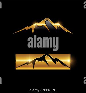 Logo symbole Golden Mountain Illustration de Vecteur
