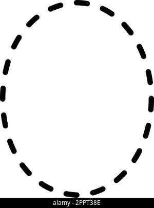 Tracé Alphabet minuscule petite lettre o préinscription ligne pointillée élément pour les enfants de maternelle, préscolaire et Montessori feuille de travail pour l'activité pratique de l'écriture manuscrite. Illustration de Vecteur