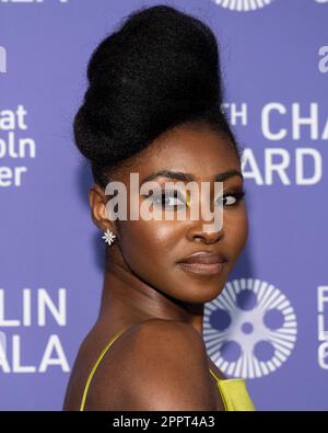 New York, États-Unis. 24th avril 2023. Jayme Lawson arrive sur le tapis rouge au Gala de prix Chaplin 48th en l'honneur de Viola Davis au Hall Alice Tully, au Lincoln Centre à New York, lundi, 24 avril 2023. Photo de Gabriele Holtermann/UPI crédit: UPI/Alay Live News Banque D'Images