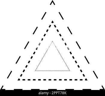 Traçage de forme de triangle élément de ligne brisée pour les enfants d'âge préscolaire, de maternelle et de Montessori préécrivant, dessiner et pratiquer la coupe dans l'illustration vectorielle Illustration de Vecteur