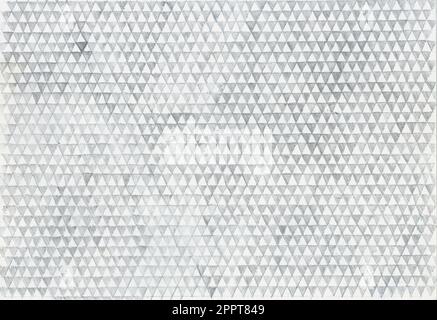 papier peint main dessiné sur papier aquarelle avec un crayon gris, triangles de différentes nuances de gris alignés Banque D'Images