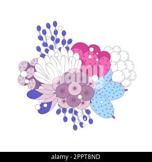 Bouquet neigeux d'hiver isolé sur fond blanc. Composition florale. Fleurs avec neige. Design élégant pour les couvertures de carnets, les affiches, les imprimés de vêtements, les cartes de vœux et les invitations de mariage. Illustration de Vecteur