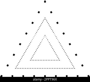 Traçage de forme de triangle élément de ligne brisée pour les enfants d'âge préscolaire, de maternelle et de Montessori préécrivant, dessiner et pratiquer la coupe dans l'illustration vectorielle Illustration de Vecteur