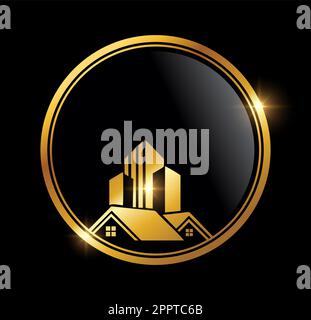 Logo Golden Luxury Real Estate Illustration de Vecteur