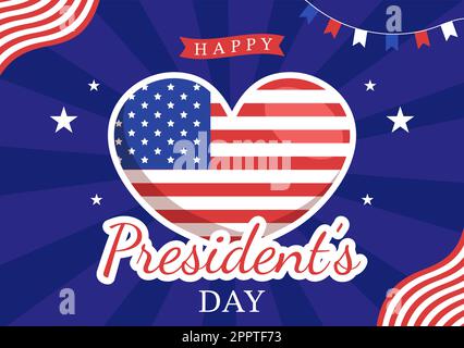 Happy Presidents Day avec Stars et drapeau des États-Unis pour le Président de l'Amérique convient pour l'affiche dans le dessin à la main de dessin à la main dessins de dessin à la main Illustration Illustration de Vecteur