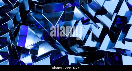 Photo de cubes bleus flottants créant une composition abstraite illustration de rendu 3D. Banque D'Images